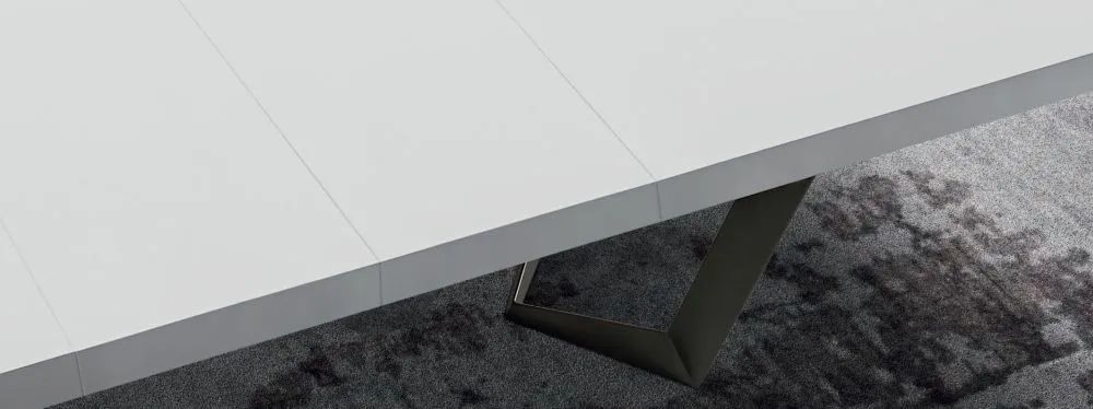 Product photograph of Camel Elite Day Bianco Antico Italian Net 6 Seater Extending Dining Table from Choice Furniture Superstore.