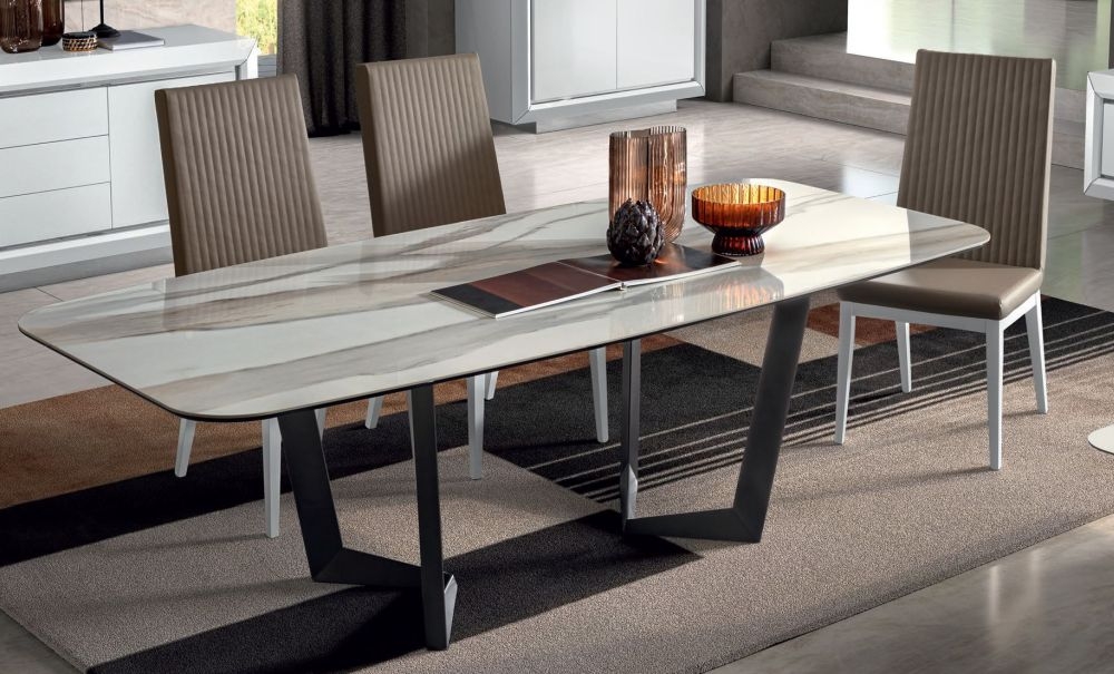 Product photograph of Camel Elite Day Bianco Antico Italian Net Ceramic Top Dining Table from Choice Furniture Superstore.