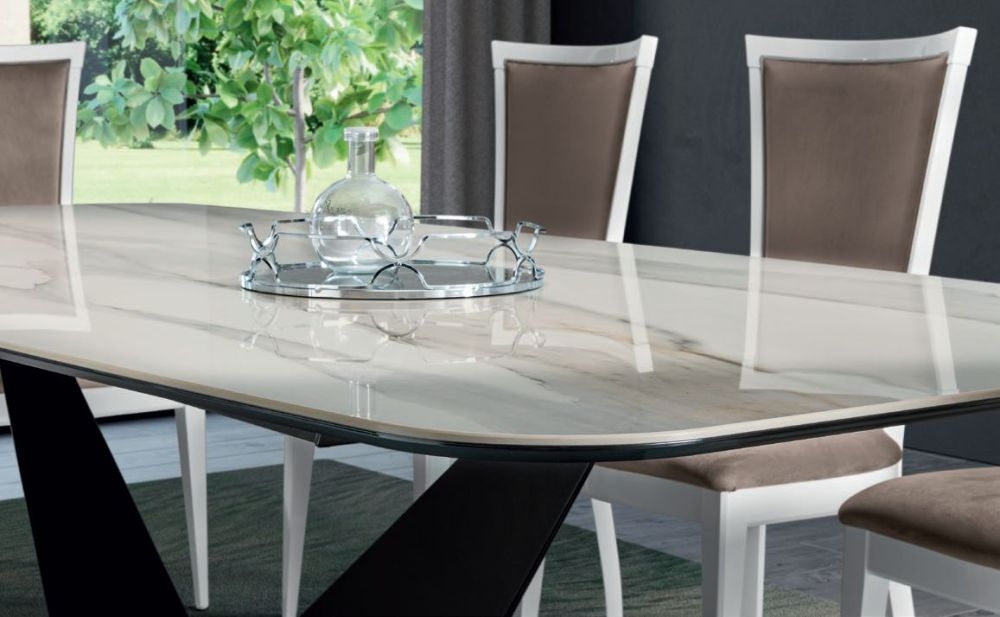 Product photograph of Camel Elite Day Bianco Antico Italian Krystal Ceramic Top Dining Table - 8 Seater from Choice Furniture Superstore.