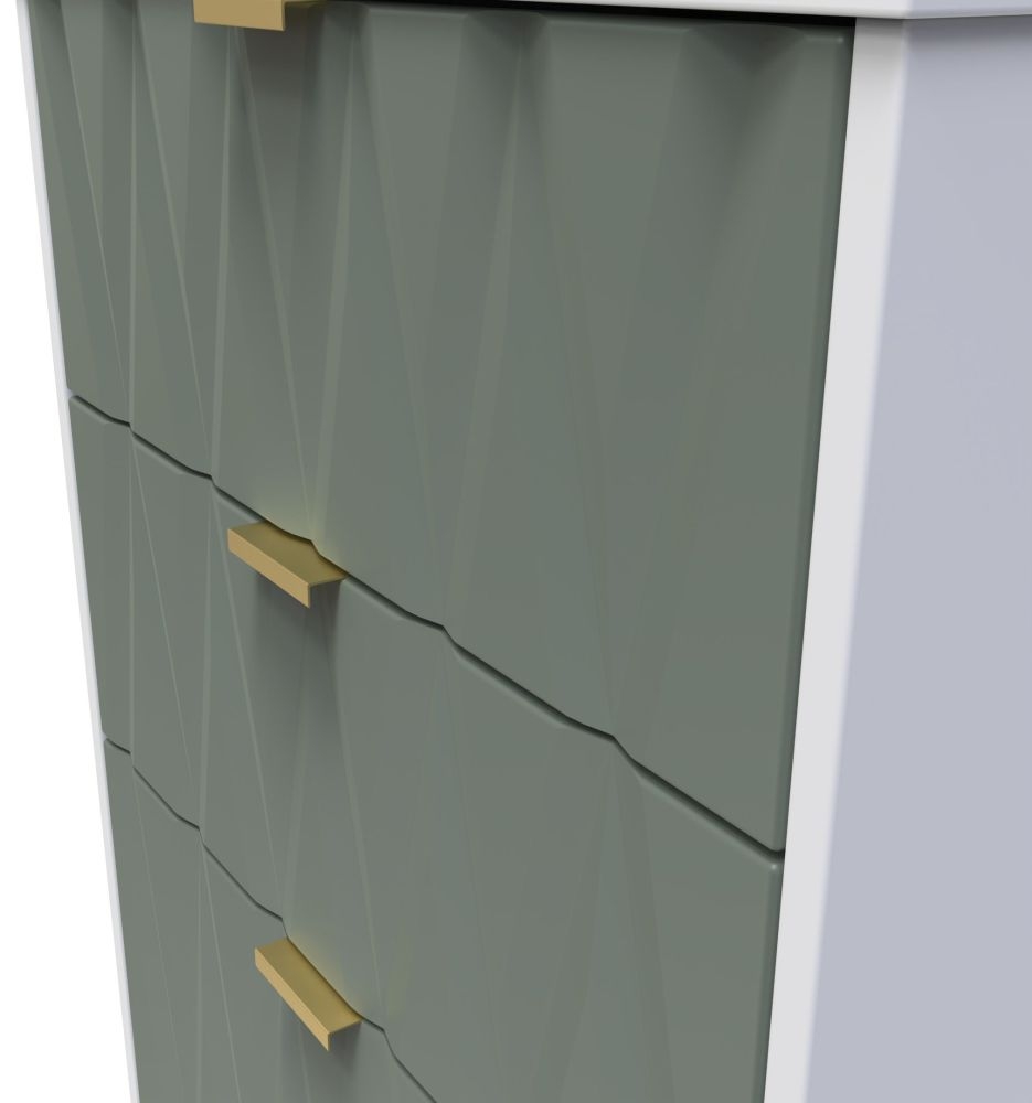 Product photograph of Las Vegas White And Green 4 Drawer Deep Midi Chest from Choice Furniture Superstore.