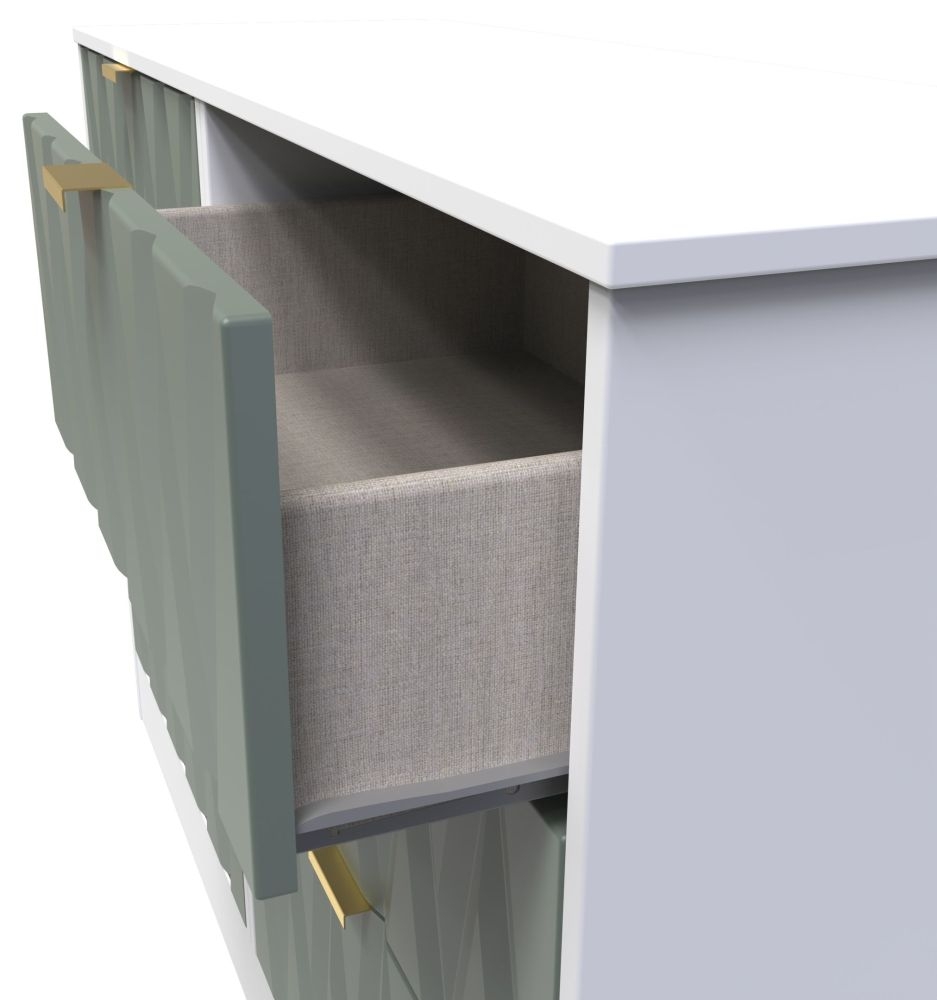 Product photograph of Las Vegas White And Green 6 Drawer Midi Chest from Choice Furniture Superstore.