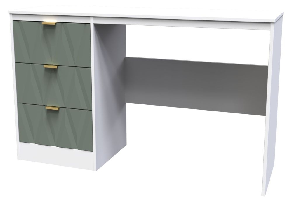 Product photograph of Las Vegas White And Green 3 Drawer Desk from Choice Furniture Superstore.