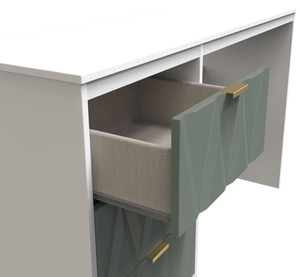 Product photograph of Las Vegas White And Green 3 Drawer Desk from Choice Furniture Superstore.