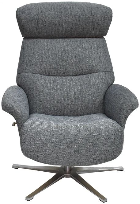 Product photograph of Gfa Boden Swivel Recliner Chair With Footstool - Grey Fabric from Choice Furniture Superstore.