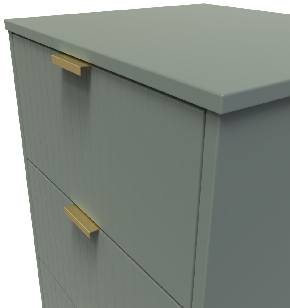 Product photograph of Nashville Reed Green 3 Drawer Bedside Cabinet With Integrated Wireless Charging from Choice Furniture Superstore.
