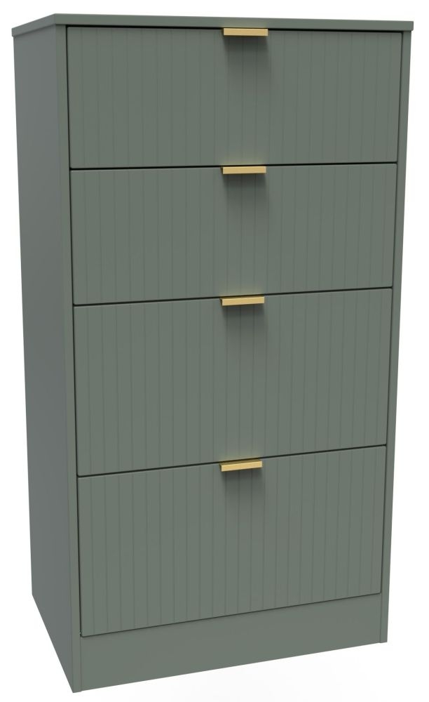 Product photograph of Nashville Green 4 Drawer Deep Midi Chest from Choice Furniture Superstore.