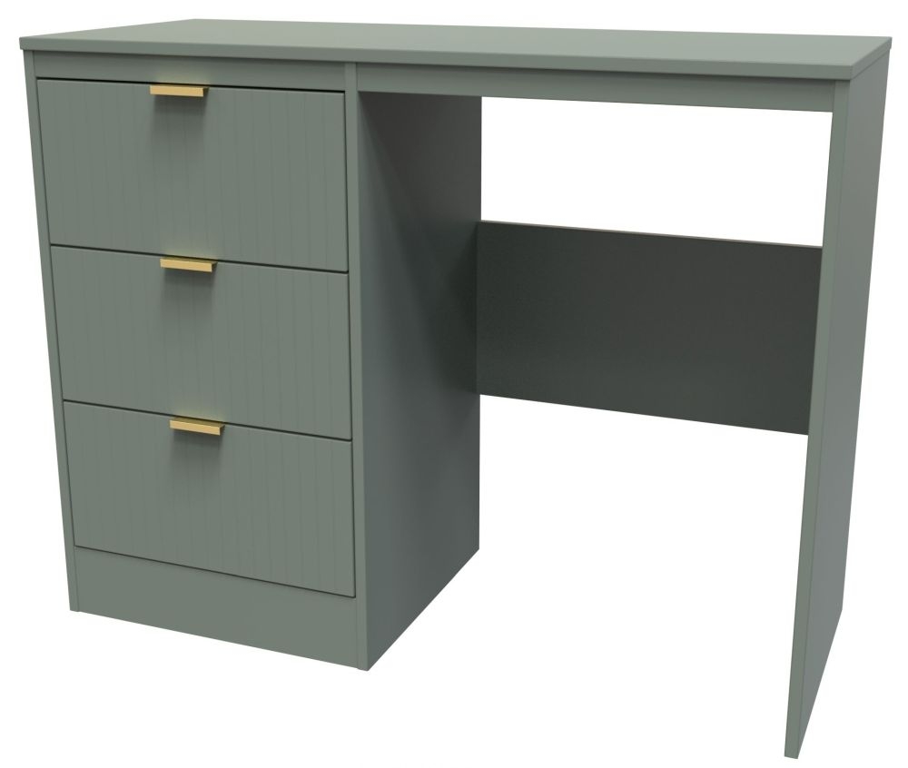 Product photograph of Nashville Green 3 Drawer Single Dressing Table from Choice Furniture Superstore.