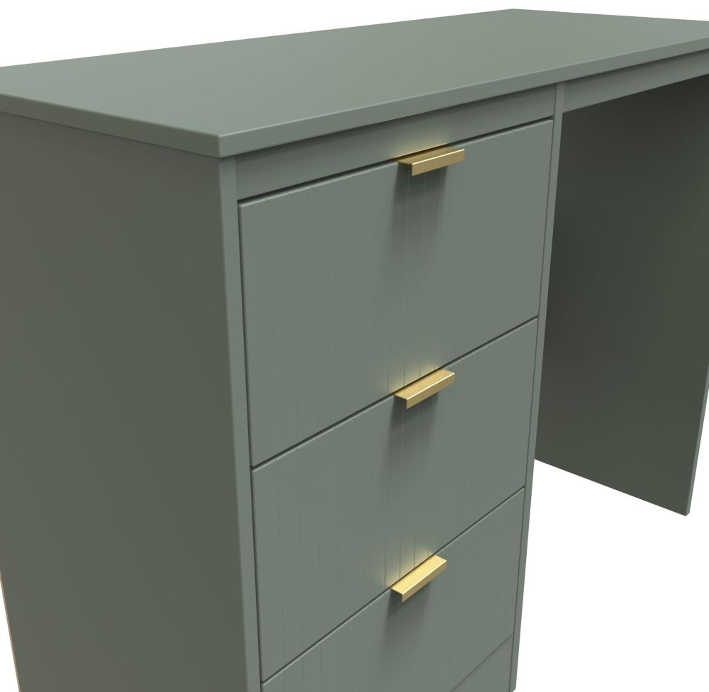 Product photograph of Nashville Green 3 Drawer Single Dressing Table from Choice Furniture Superstore.