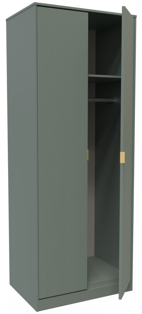 Product photograph of Nashville Reed Green 2 Door 2ft 6in Plain Wardrobe from Choice Furniture Superstore.