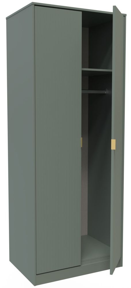 Product photograph of Nashville Reed Green 2 Door Tall Hanging Wardrobe from Choice Furniture Superstore.