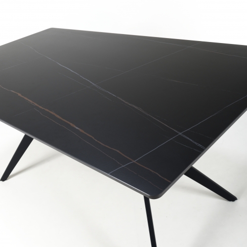 Product photograph of Timor Black Sintered Stone 160cm Dining Table from Choice Furniture Superstore.