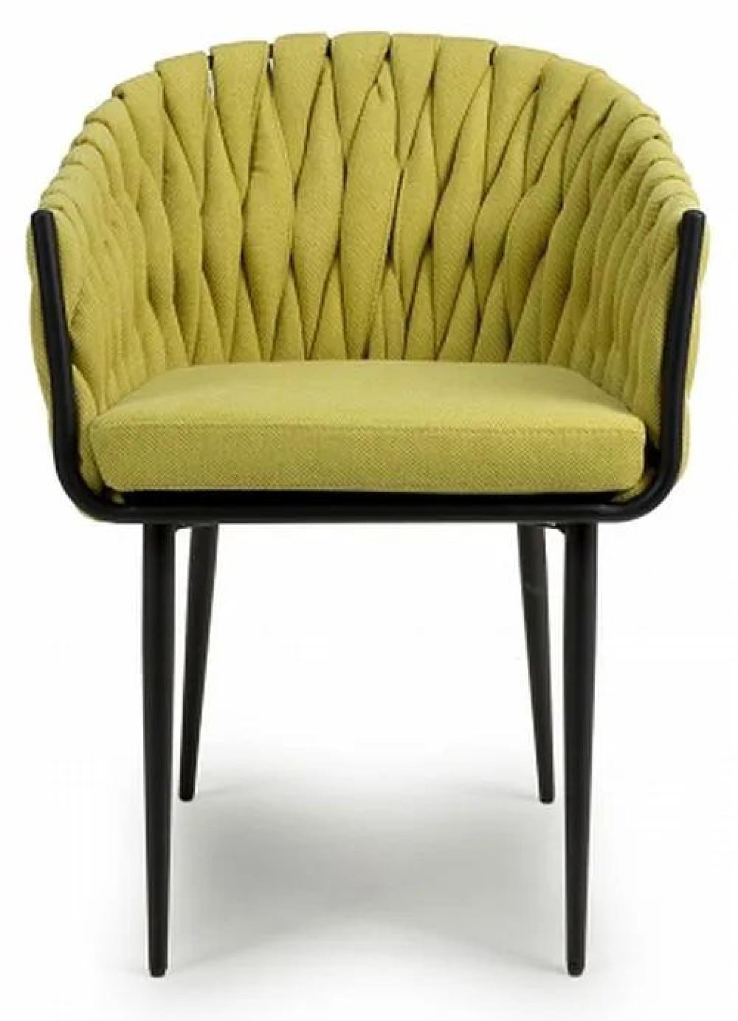 Product photograph of Set Of 2 Pandora Braided Yellow Dining Chair from Choice Furniture Superstore.