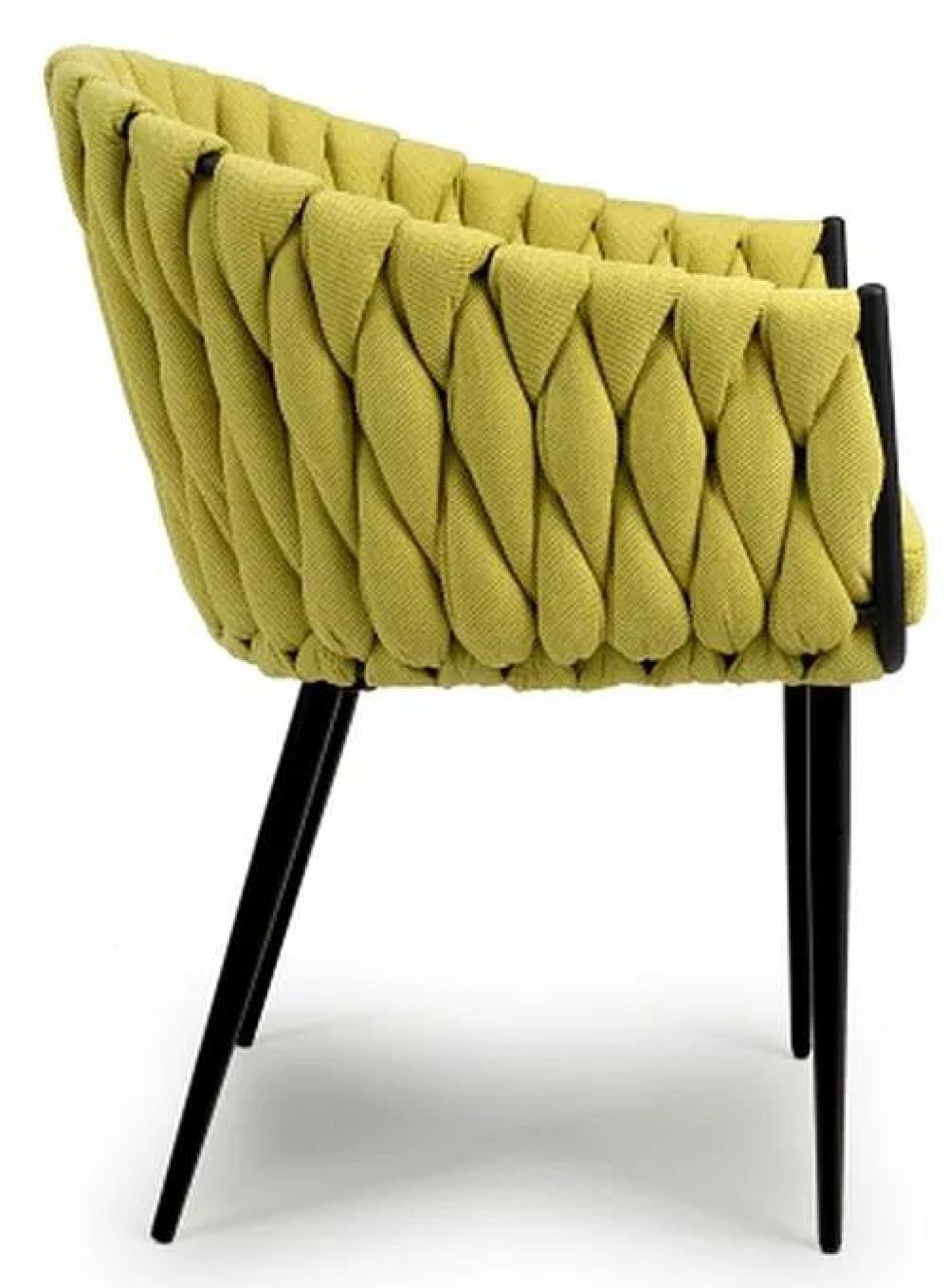 Product photograph of Set Of 2 Pandora Braided Yellow Dining Chair from Choice Furniture Superstore.