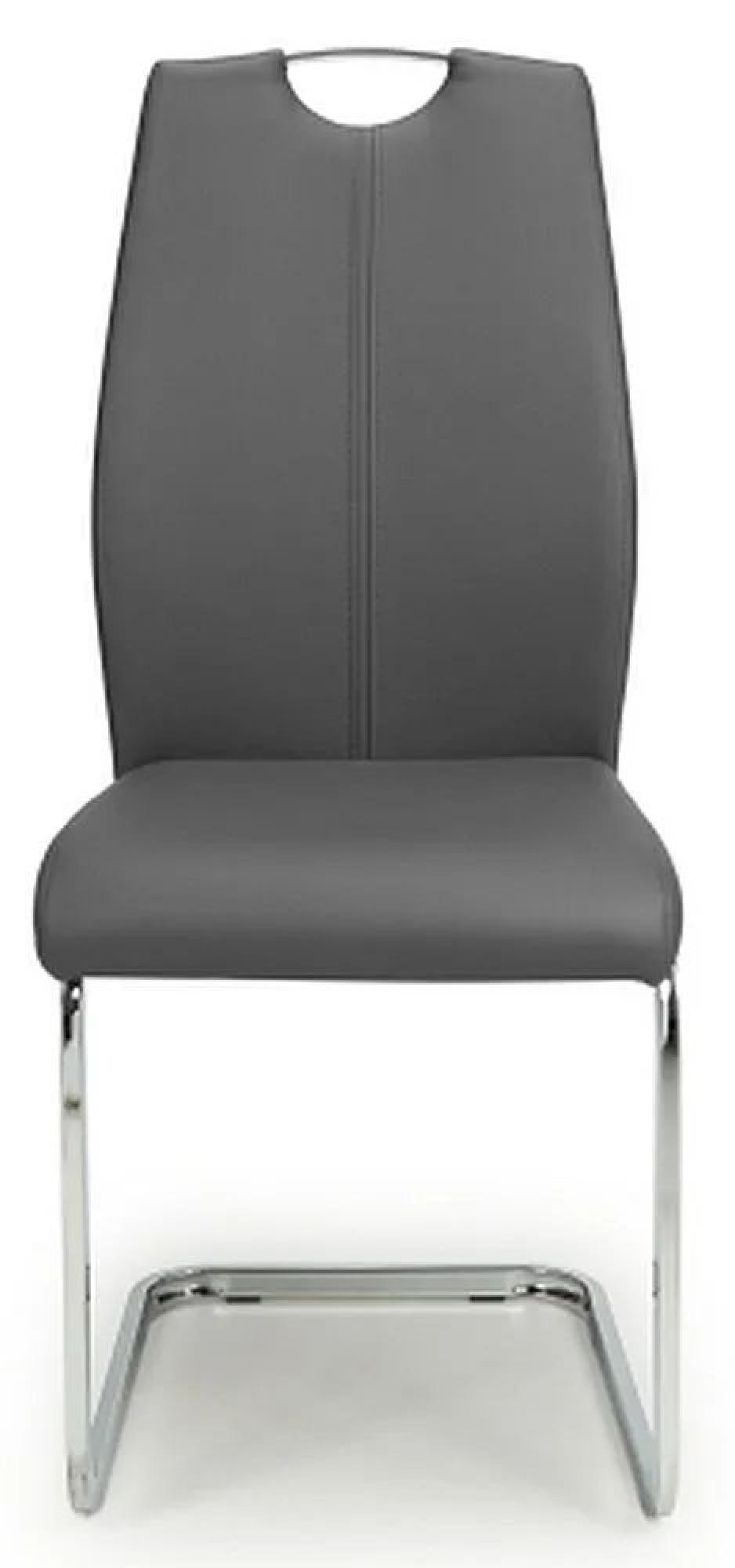 Product photograph of Set Of 4 Toledo Grey Leather Effect Dining Chair from Choice Furniture Superstore.