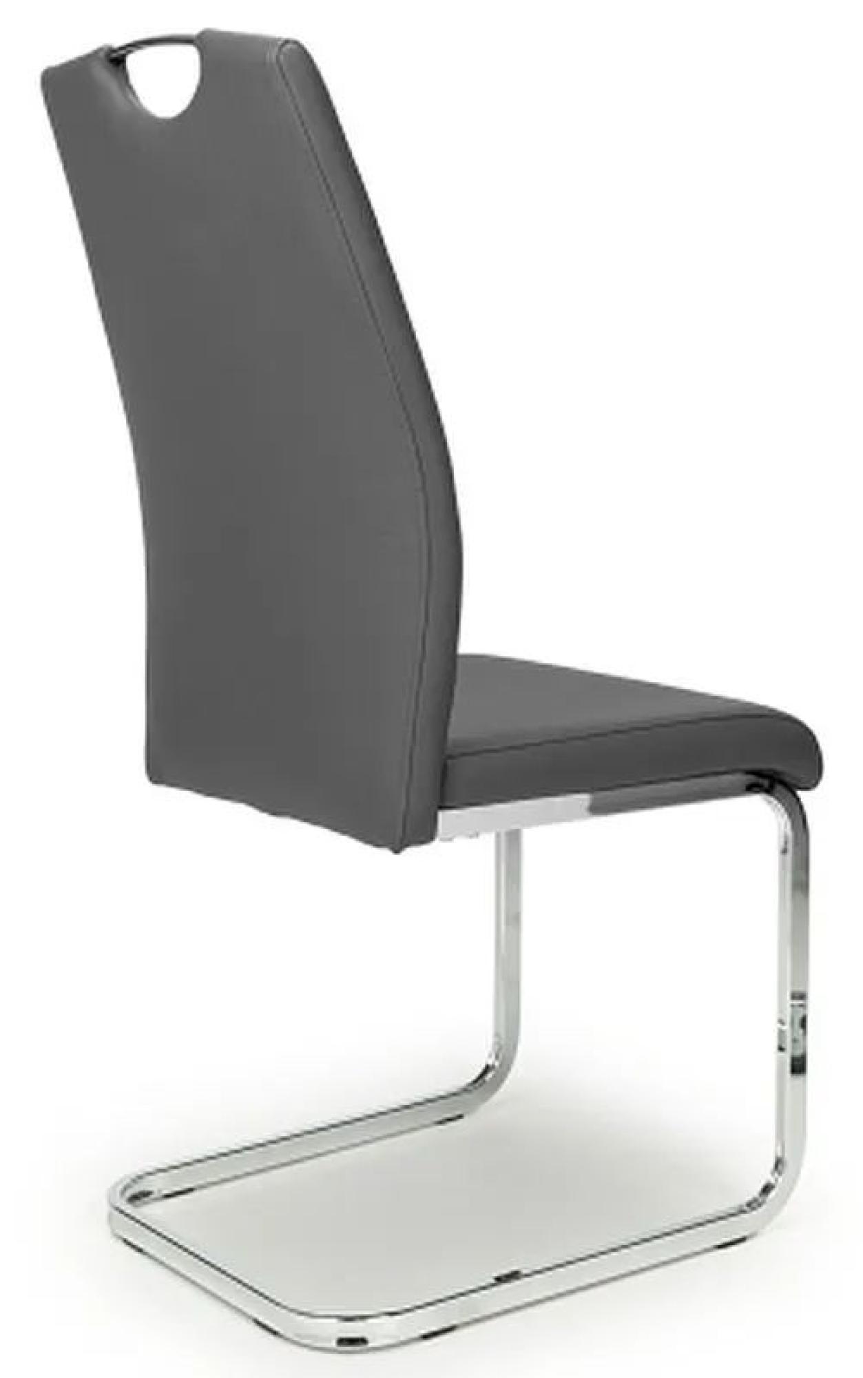 Product photograph of Set Of 4 Toledo Grey Leather Effect Dining Chair from Choice Furniture Superstore.