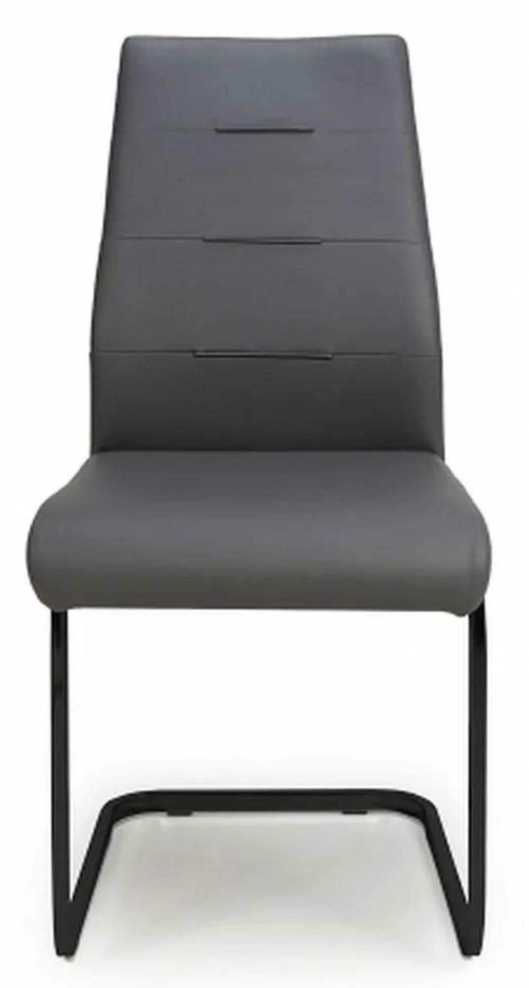 Product photograph of Set Of 4 Cordoba Grey Leather Effect Dining Chair from Choice Furniture Superstore.