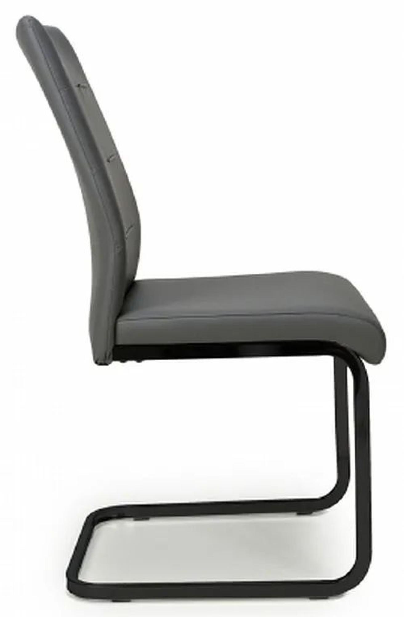 Product photograph of Set Of 4 Cordoba Grey Leather Effect Dining Chair from Choice Furniture Superstore.