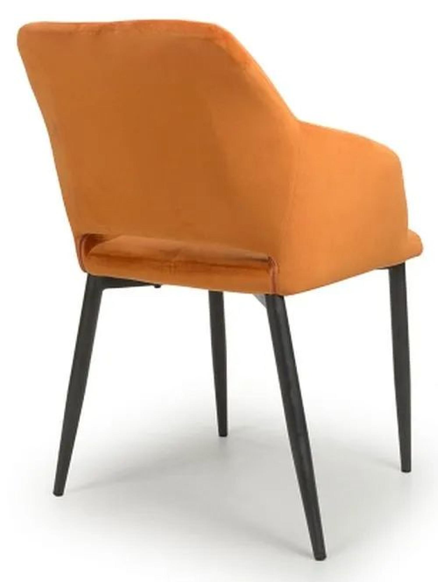 Product photograph of 2 X Nero Brushed Burnt Orange Velvet Dining Chair from Choice Furniture Superstore.
