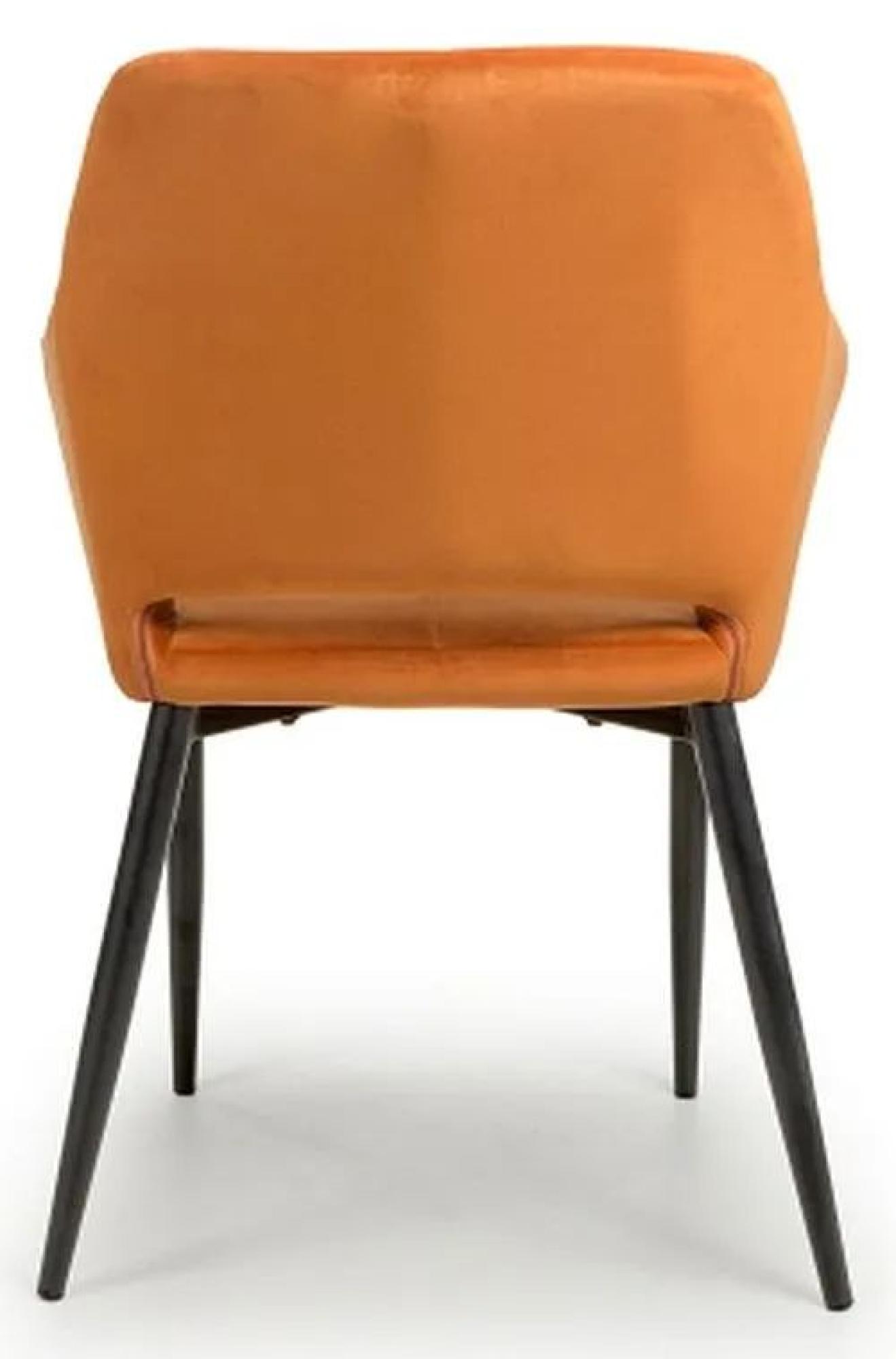 Product photograph of 2 X Nero Brushed Burnt Orange Velvet Dining Chair from Choice Furniture Superstore.