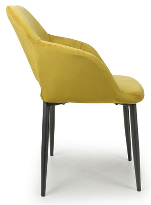 Product photograph of Nero Brushed Lime Gold Velvet Dining Chair Sold In Pairs from Choice Furniture Superstore.