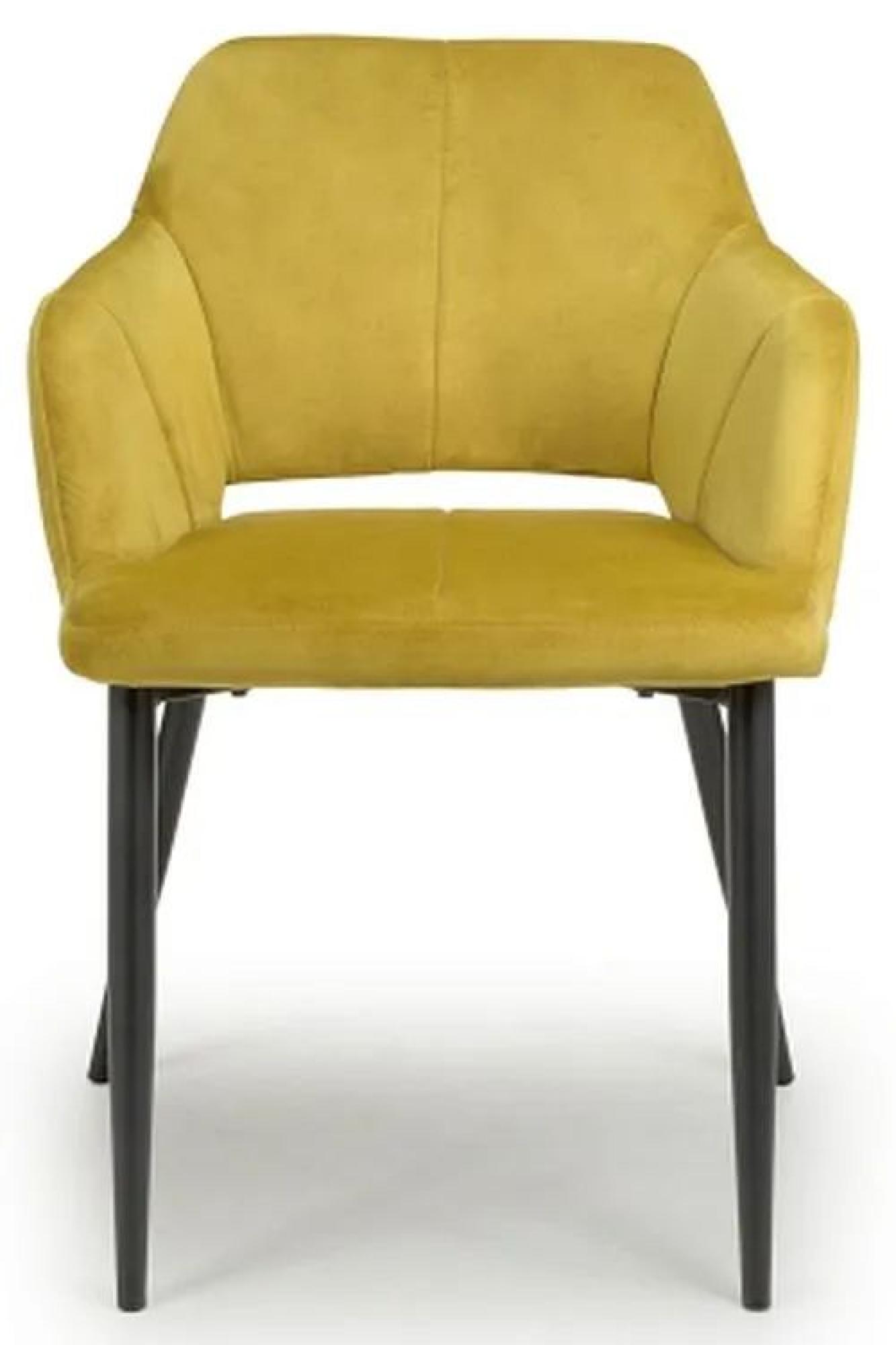 Product photograph of Set Of 2 Nero Brushed Lime Gold Velvet Dining Chair from Choice Furniture Superstore.