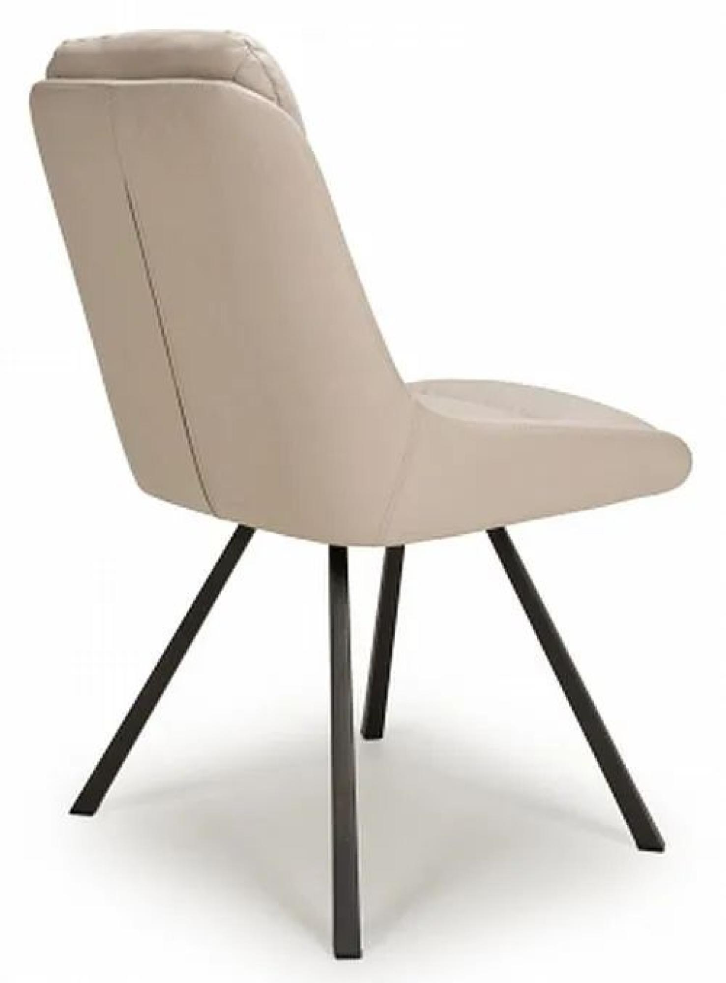 Product photograph of Set Of 2 Arnhem Cream Leather Effect Swivel Dining Chair from Choice Furniture Superstore.