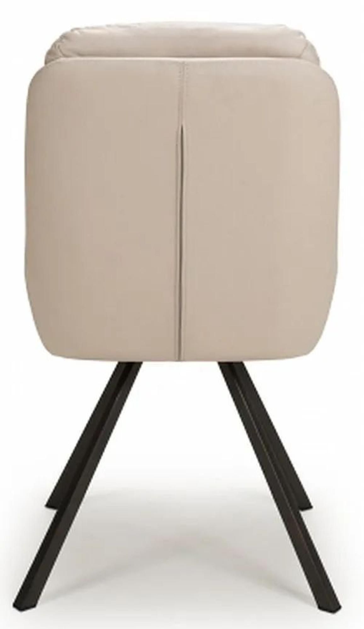 Product photograph of Set Of 2 Arnhem Cream Leather Effect Swivel Dining Chair from Choice Furniture Superstore.