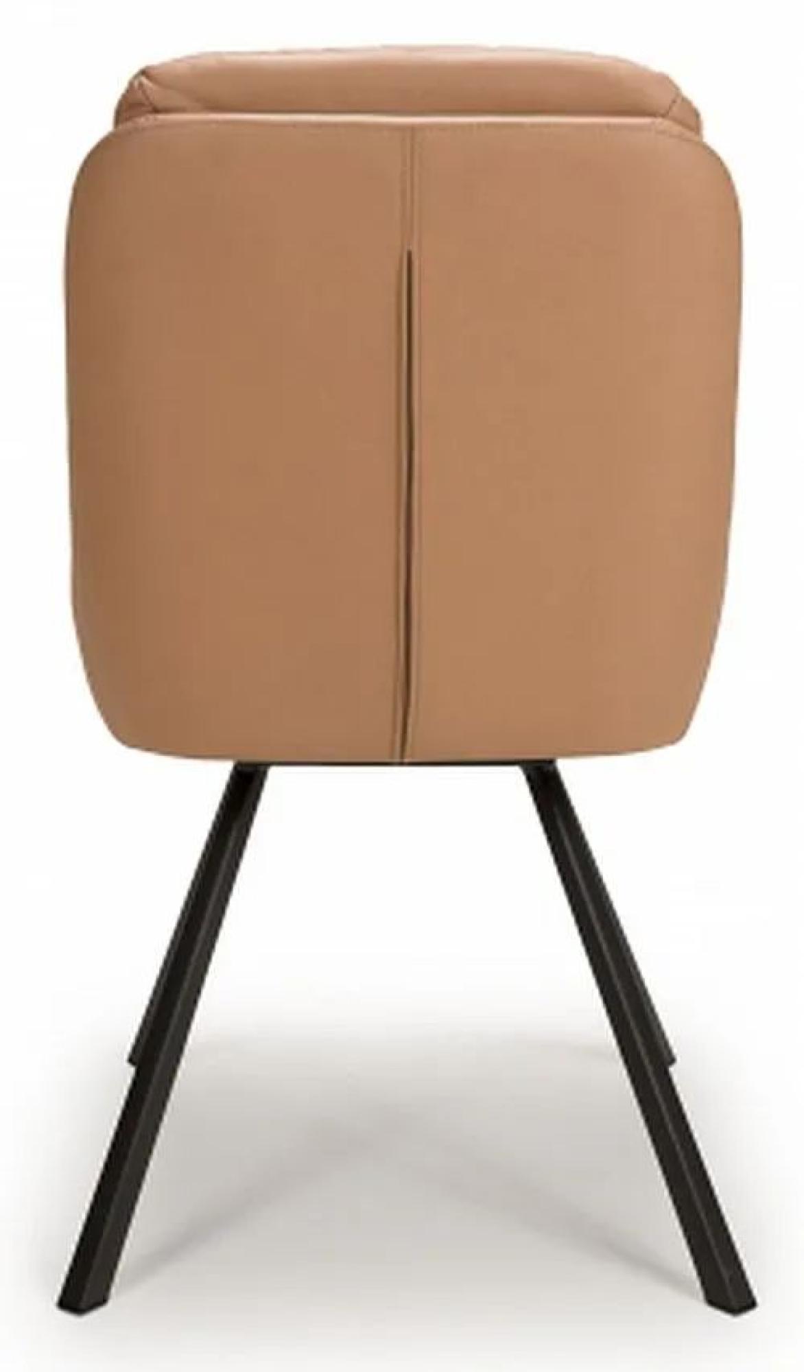 Product photograph of Set Of 2 Arnhem Tan Leather Effect Swivel Dining Chair from Choice Furniture Superstore.