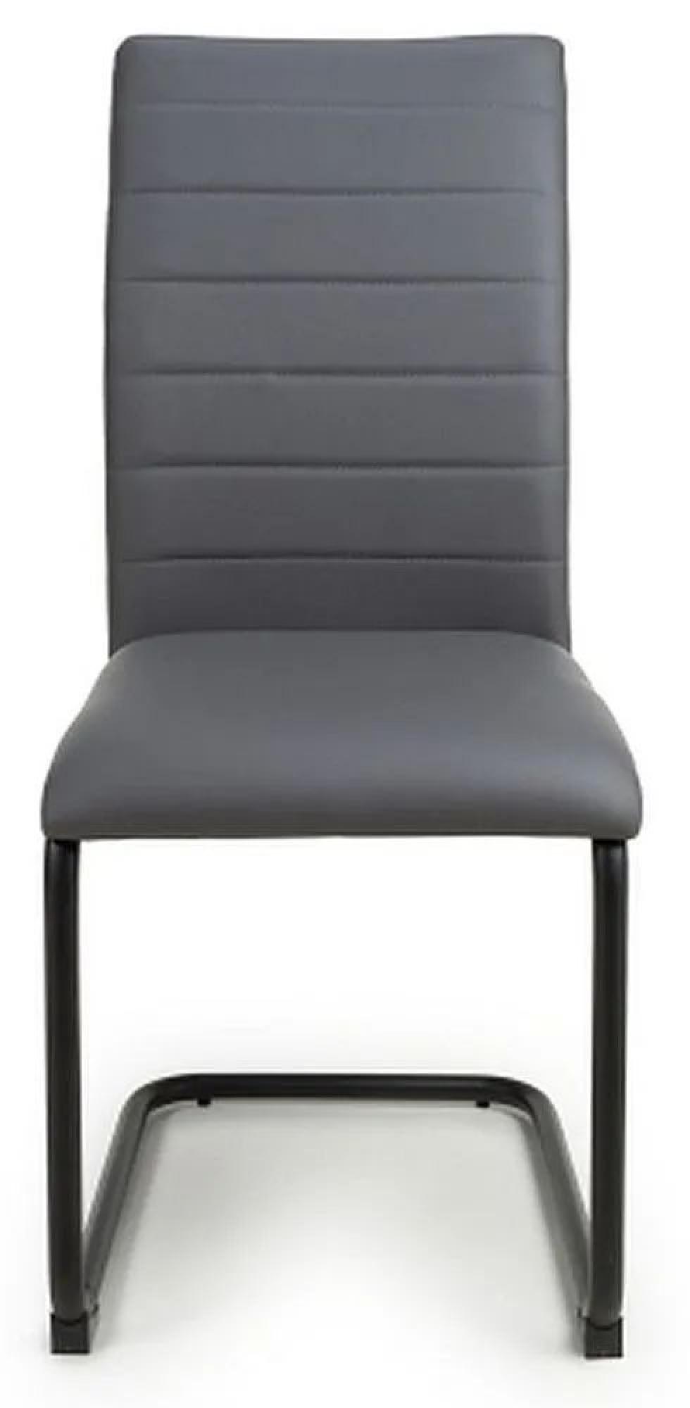 Product photograph of Set Of 4 Carlisle Grey Leather Effect Dining Chair from Choice Furniture Superstore.