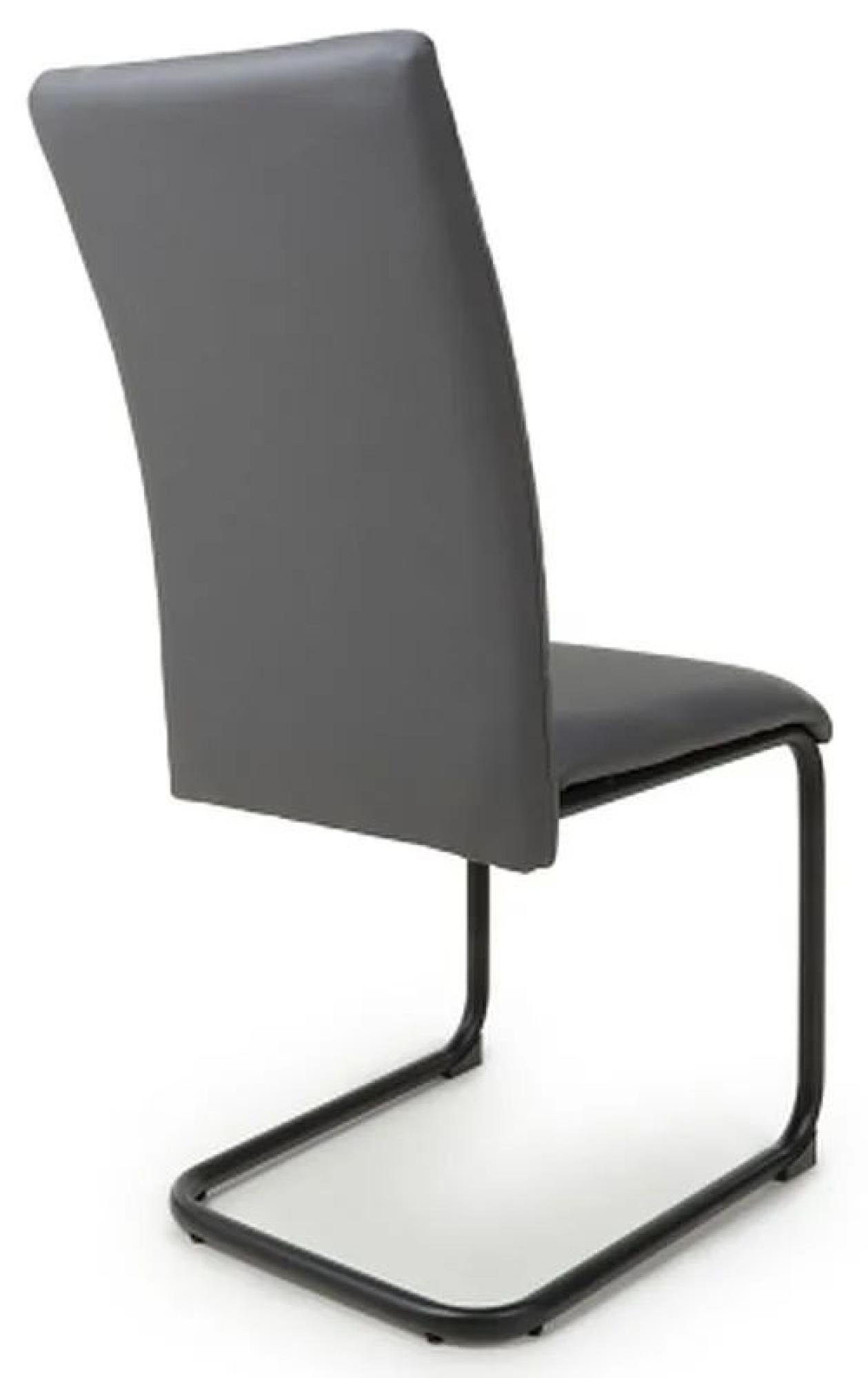 Product photograph of Set Of 4 Carlisle Grey Leather Effect Dining Chair from Choice Furniture Superstore.