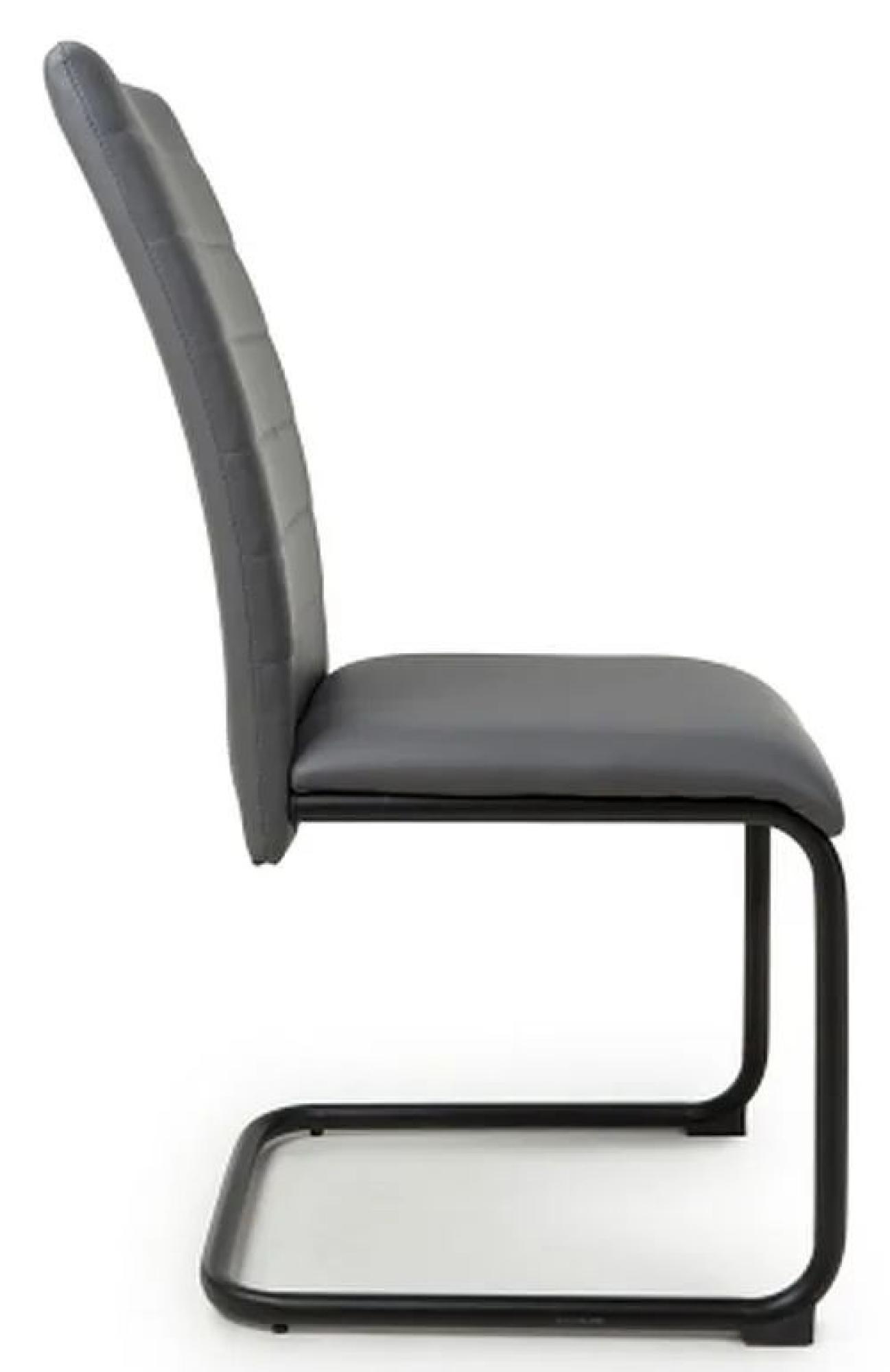 Product photograph of Set Of 4 Carlisle Grey Leather Effect Dining Chair from Choice Furniture Superstore.