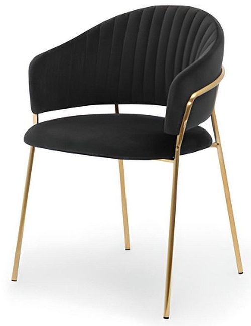 Product photograph of Maya Brushed Black Velvet Dining Chair Sold In Pairs from Choice Furniture Superstore.