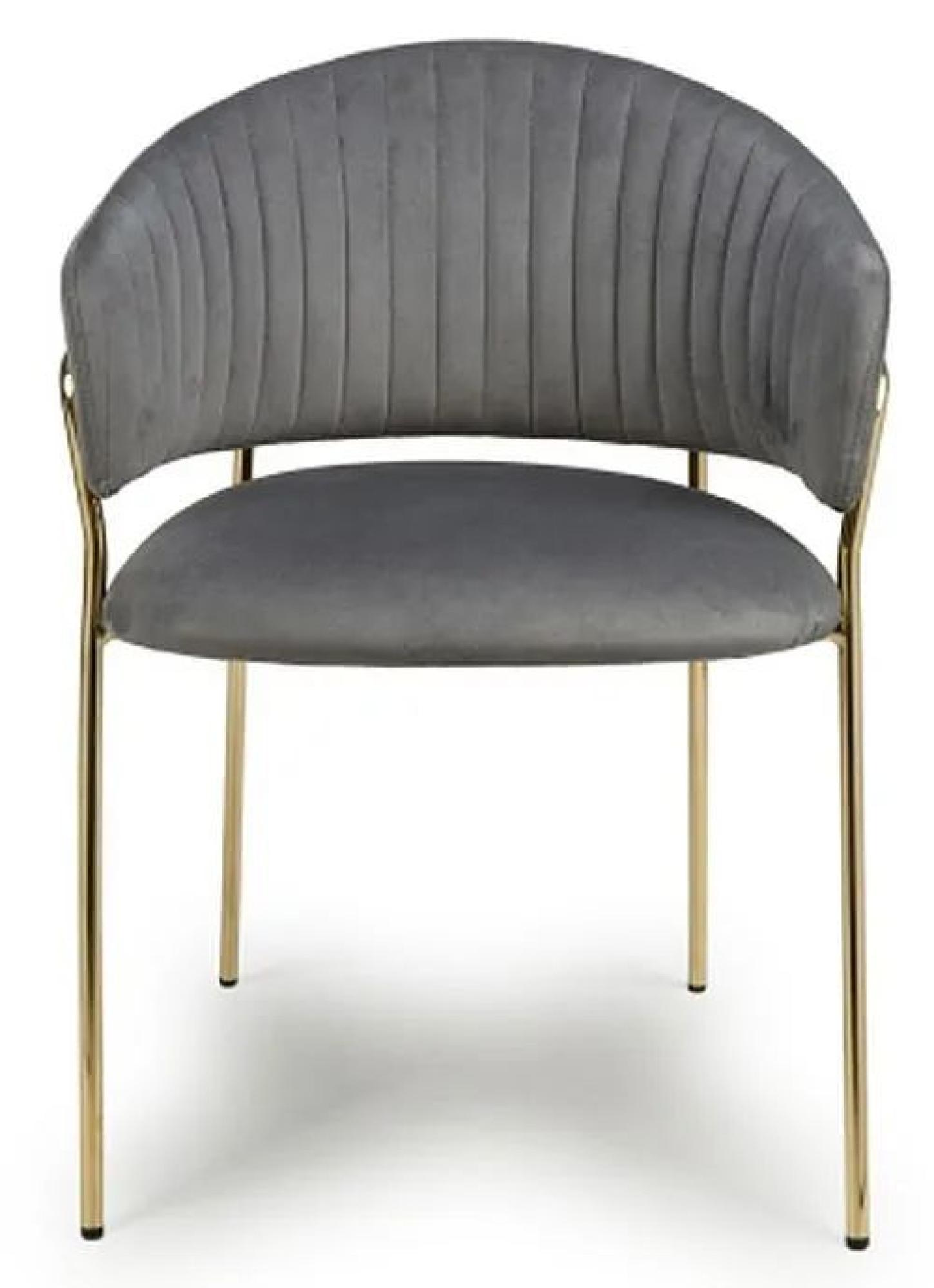 Product photograph of Set Of 2 Maya Brushed Grey Velvet Dining Chair from Choice Furniture Superstore.