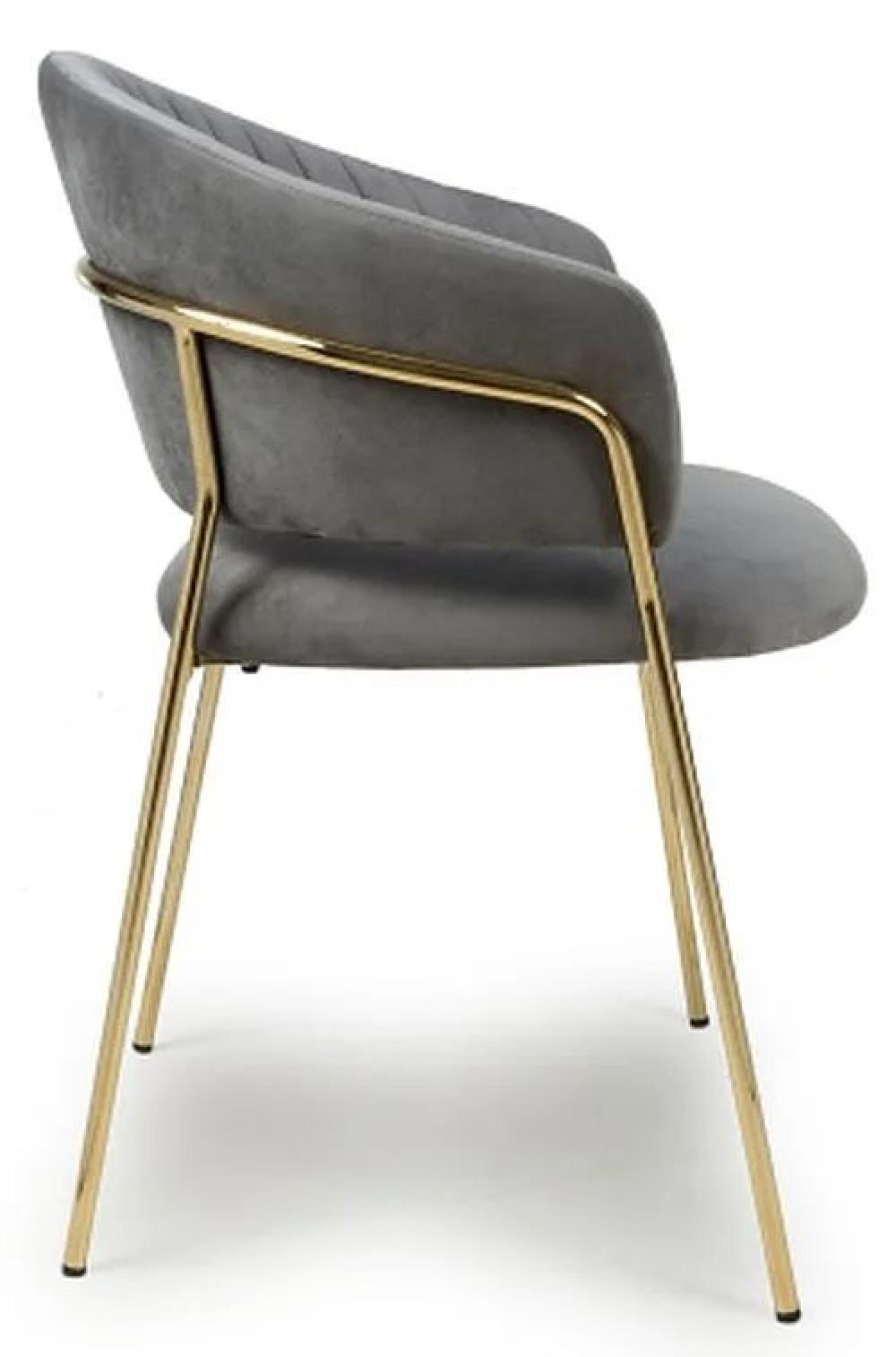 Product photograph of Set Of 2 Maya Brushed Grey Velvet Dining Chair from Choice Furniture Superstore.