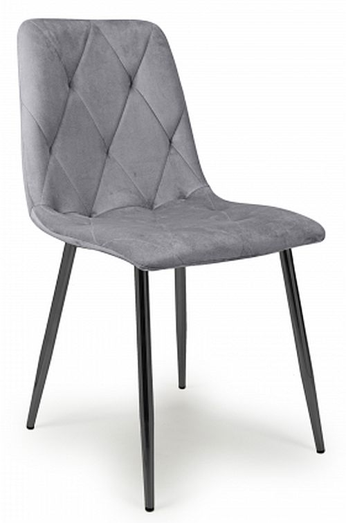 Product photograph of Vernon Brushed Grey Velvet Dining Chair Set Of 4 from Choice Furniture Superstore.