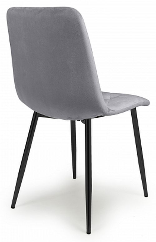 Product photograph of Vernon Brushed Grey Velvet Dining Chair Set Of 4 from Choice Furniture Superstore.