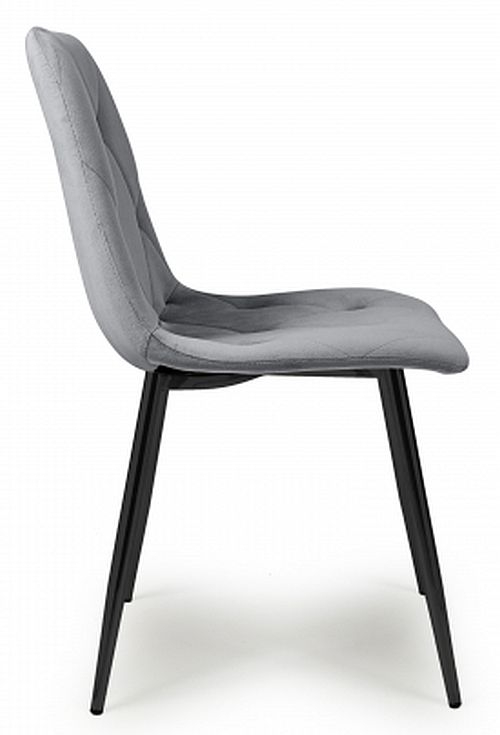 Product photograph of Vernon Brushed Grey Velvet Dining Chair Set Of 4 from Choice Furniture Superstore.