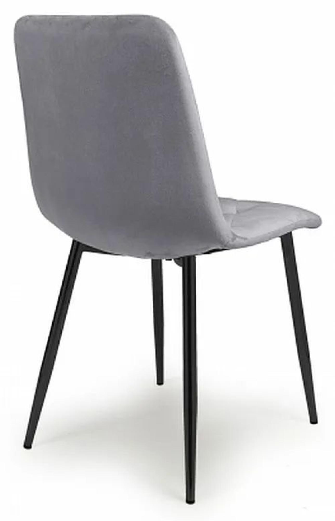 Product photograph of Set Of 4 Vernon Brushed Grey Velvet Dining Chair from Choice Furniture Superstore.