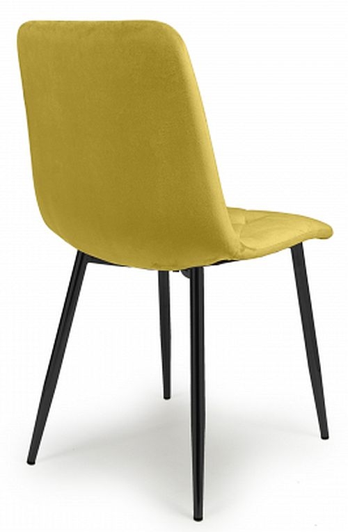 Product photograph of Vernon Brushed Mustard Velvet Dining Chair Set Of 4 from Choice Furniture Superstore.