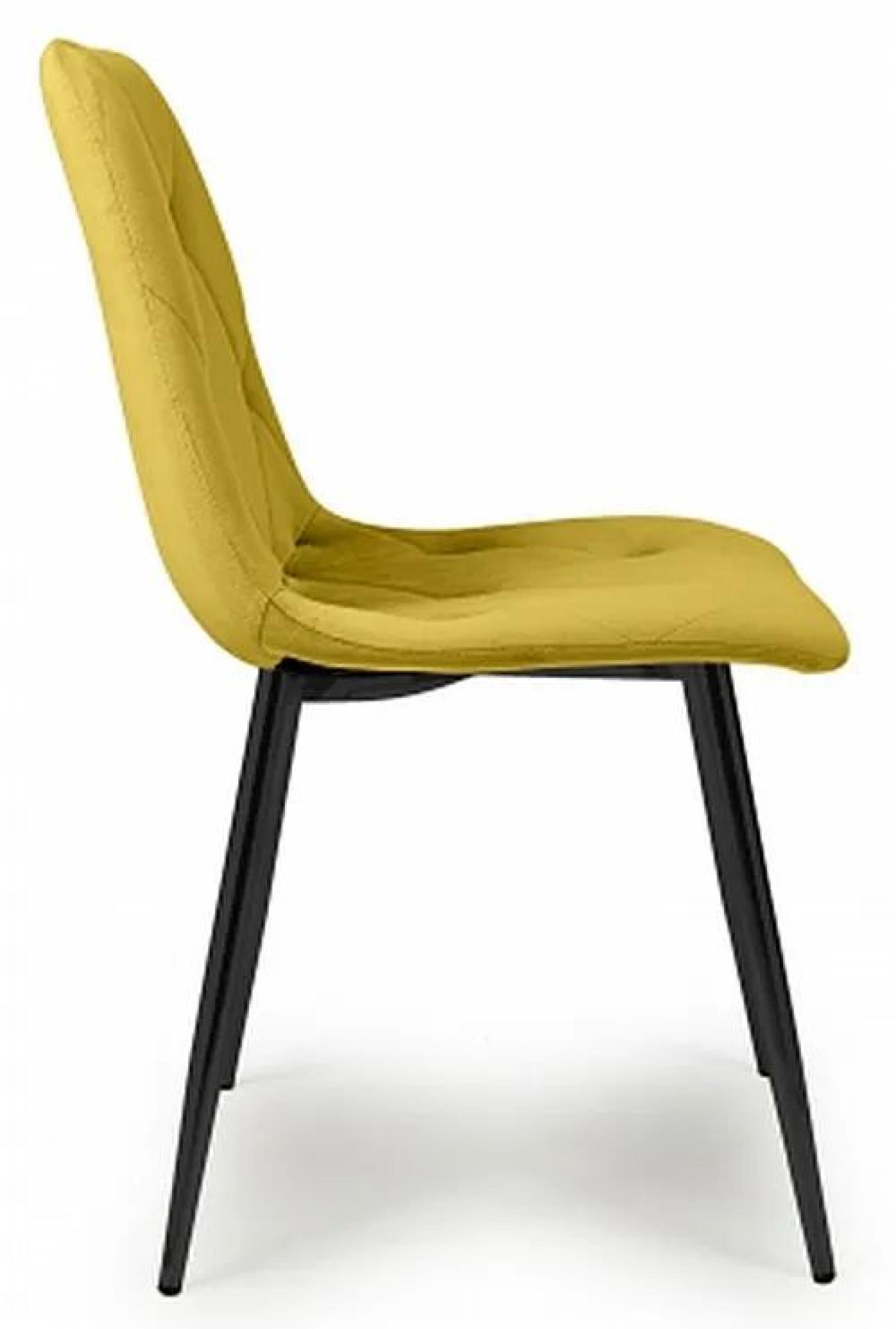 Product photograph of Set Of 4 Vernon Brushed Mustard Velvet Dining Chair from Choice Furniture Superstore.