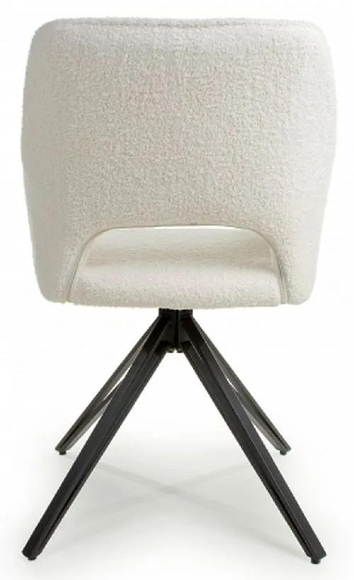 Product photograph of Set Of 2 Lincoln White Swivel Boucle Dining Chair from Choice Furniture Superstore.