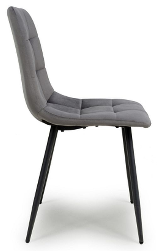 Product photograph of Madison Brushed Grey Velvet Dining Chair Set Of 4 from Choice Furniture Superstore.