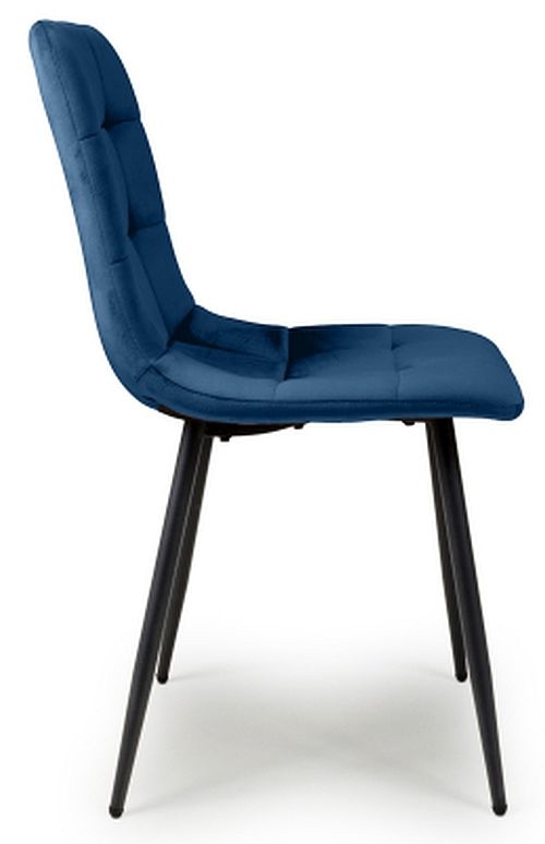 Product photograph of Madison Brushed Blue Velvet Dining Chair Set Of 4 from Choice Furniture Superstore.