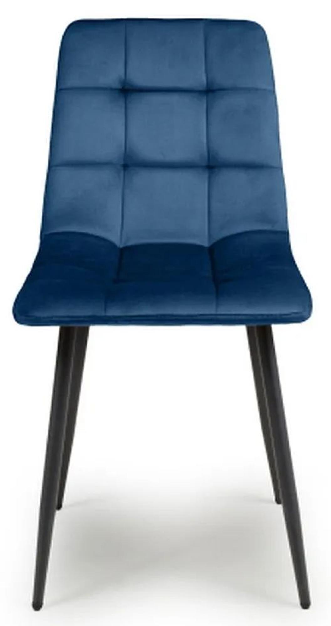 Product photograph of Set Of 4 Madison Brushed Blue Velvet Dining Chair from Choice Furniture Superstore.