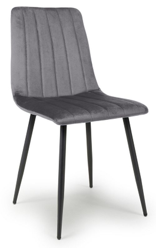 Product photograph of Lisbon Brushed Grey Velvet Dining Chair Set Of 4 from Choice Furniture Superstore.