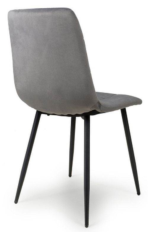 Product photograph of Lisbon Brushed Grey Velvet Dining Chair Set Of 4 from Choice Furniture Superstore.