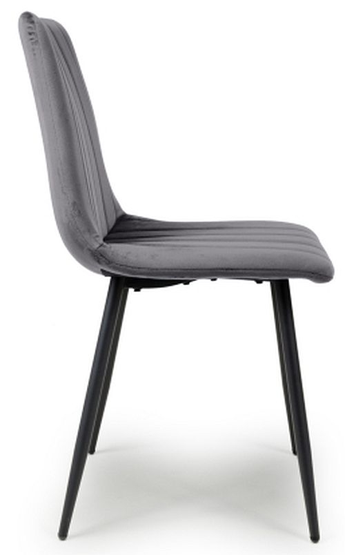 Product photograph of Lisbon Brushed Grey Velvet Dining Chair Set Of 4 from Choice Furniture Superstore.