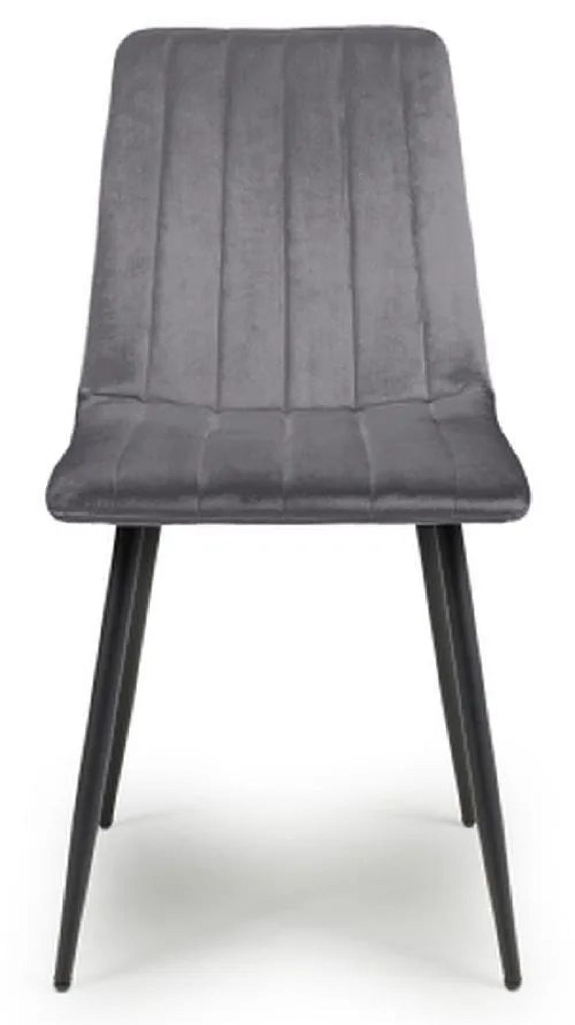 Product photograph of Set Of 4 Lisbon Brushed Grey Velvet Dining Chair from Choice Furniture Superstore.