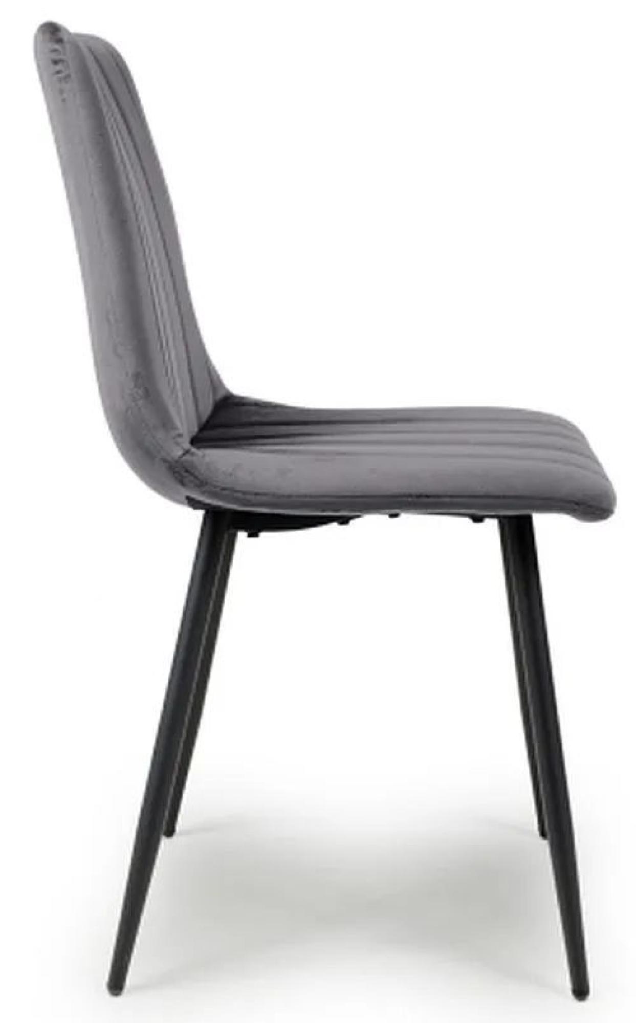 Product photograph of Set Of 4 Lisbon Brushed Grey Velvet Dining Chair from Choice Furniture Superstore.