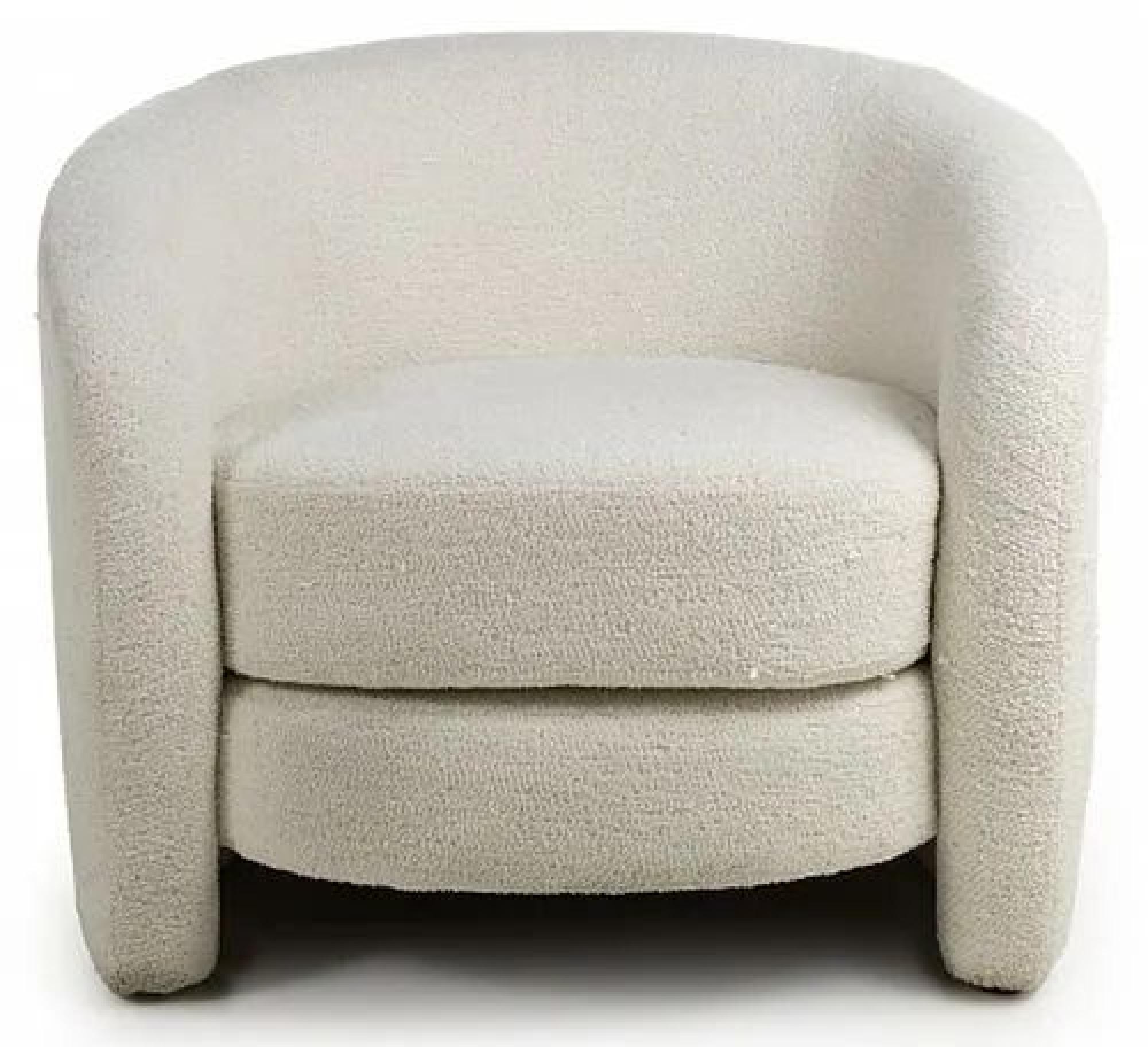 Product photograph of Petra Boucle Vanilla White Tub Chair from Choice Furniture Superstore.